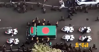 জানাজা শেষে খালেদা জিয়ার মরদেহ নেয়া হচ্ছে জিয়া উদ্যানে